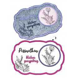 Stickdatei ITH - MugRug Girls "Pissnelken blühen ganzjährig"